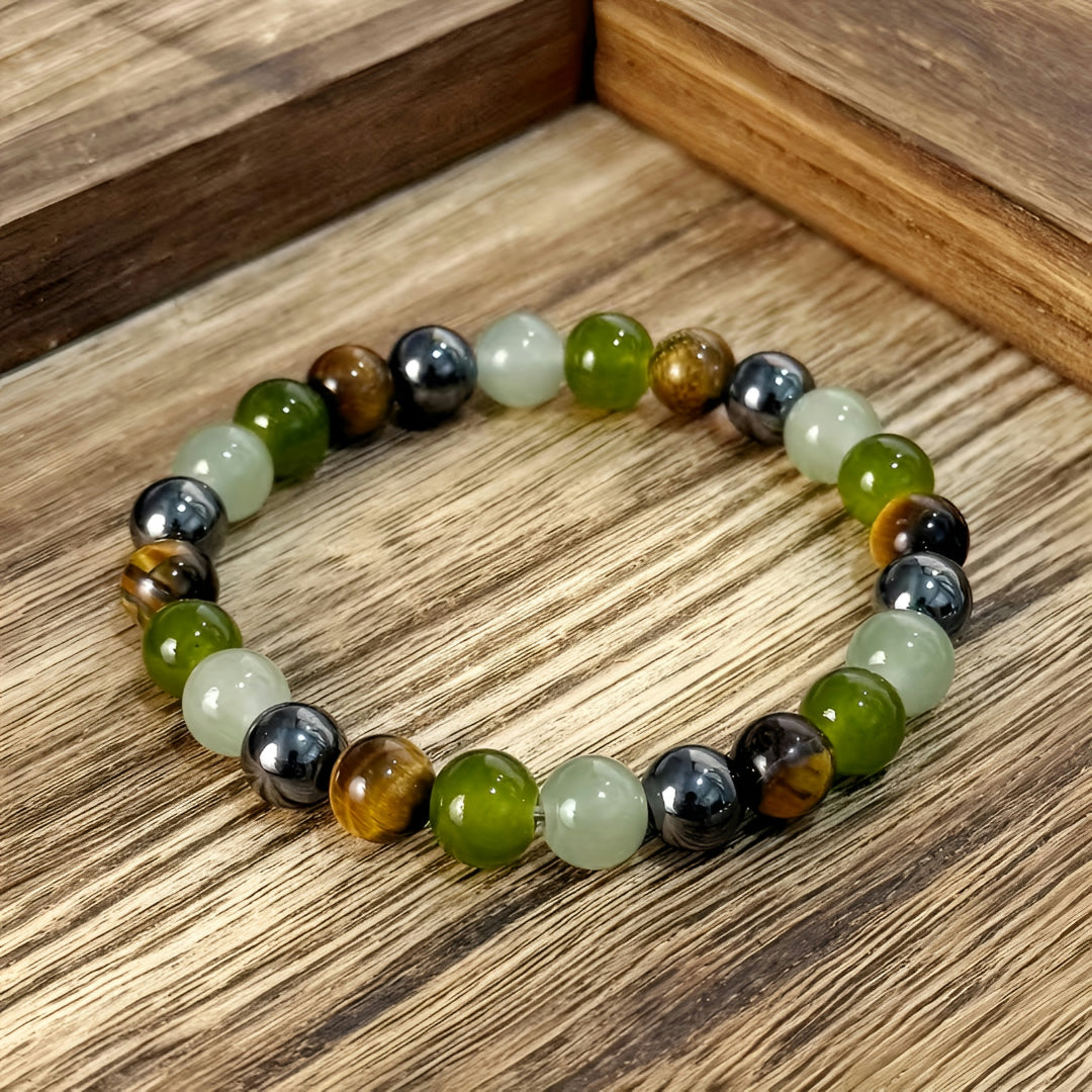 Pulseira de Presente para o Dia da Mãe com Contas de Pedra Natural para Senhora