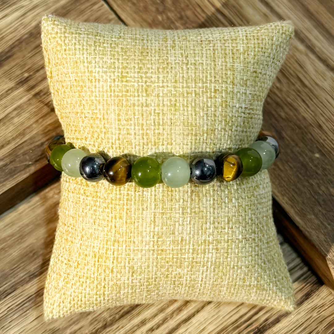 Pulseira de Presente para o Dia da Mãe com Contas de Pedra Natural para Senhora