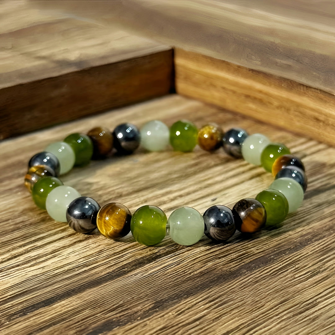 Pulseira de Presente para o Dia da Mãe com Contas de Pedra Natural para Senhora