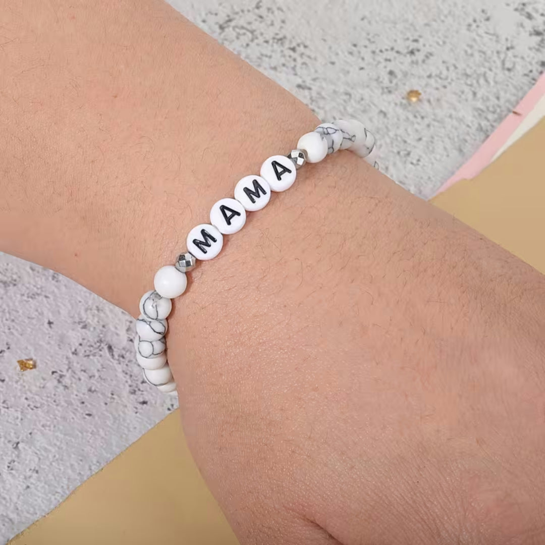 Moederdag Cadeau Armband Dames Letter Kralen Elastisch Mama - Image 3