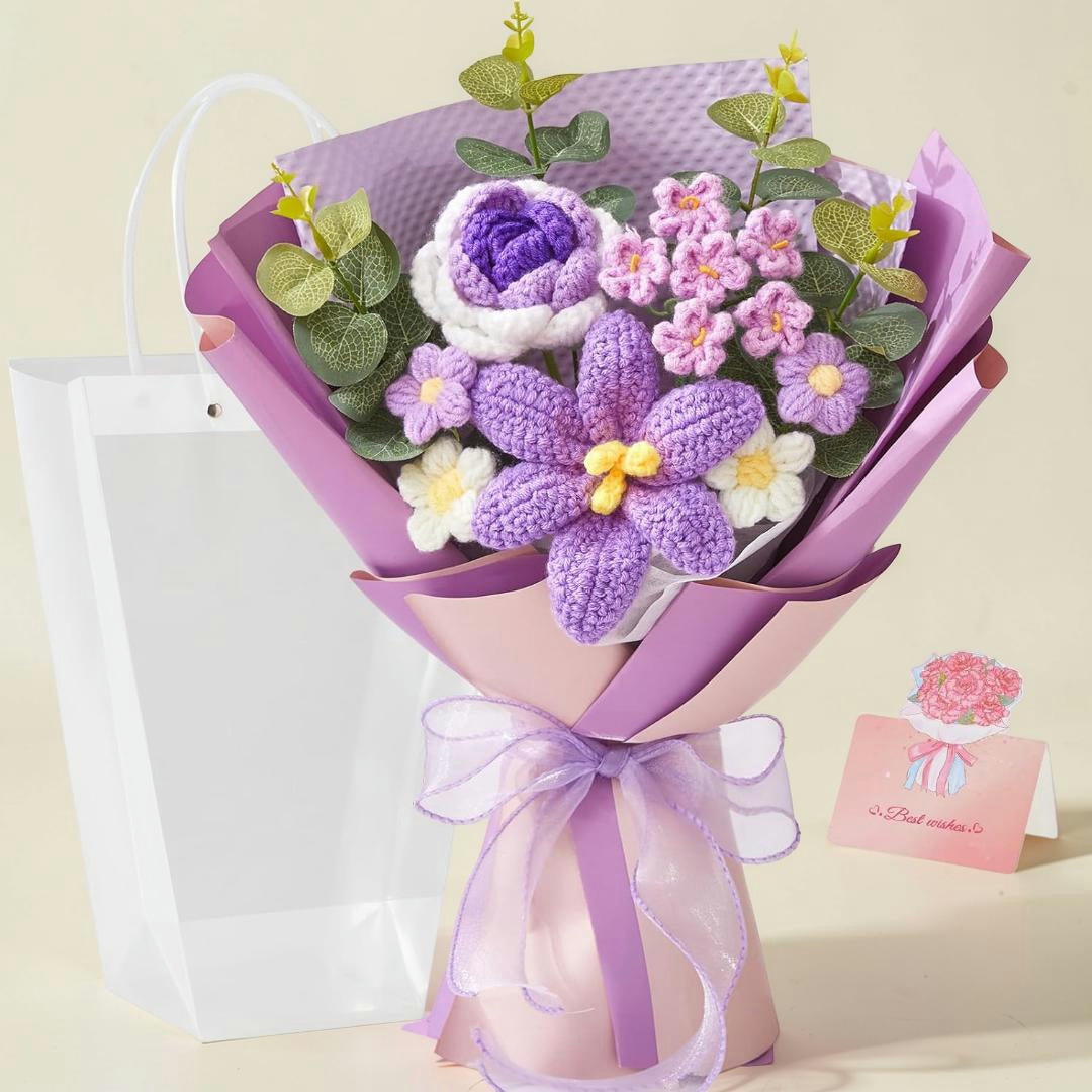Regalo Festa della Mamma Bouquet di Fiori All'Uncinetto Fatto a Mano