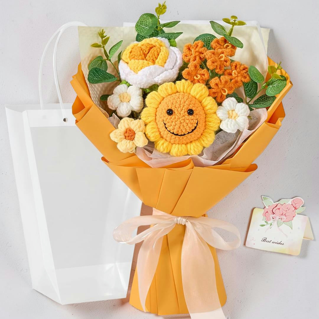 Regalo Festa della Mamma Bouquet di Fiori All'Uncinetto Fatto a Mano