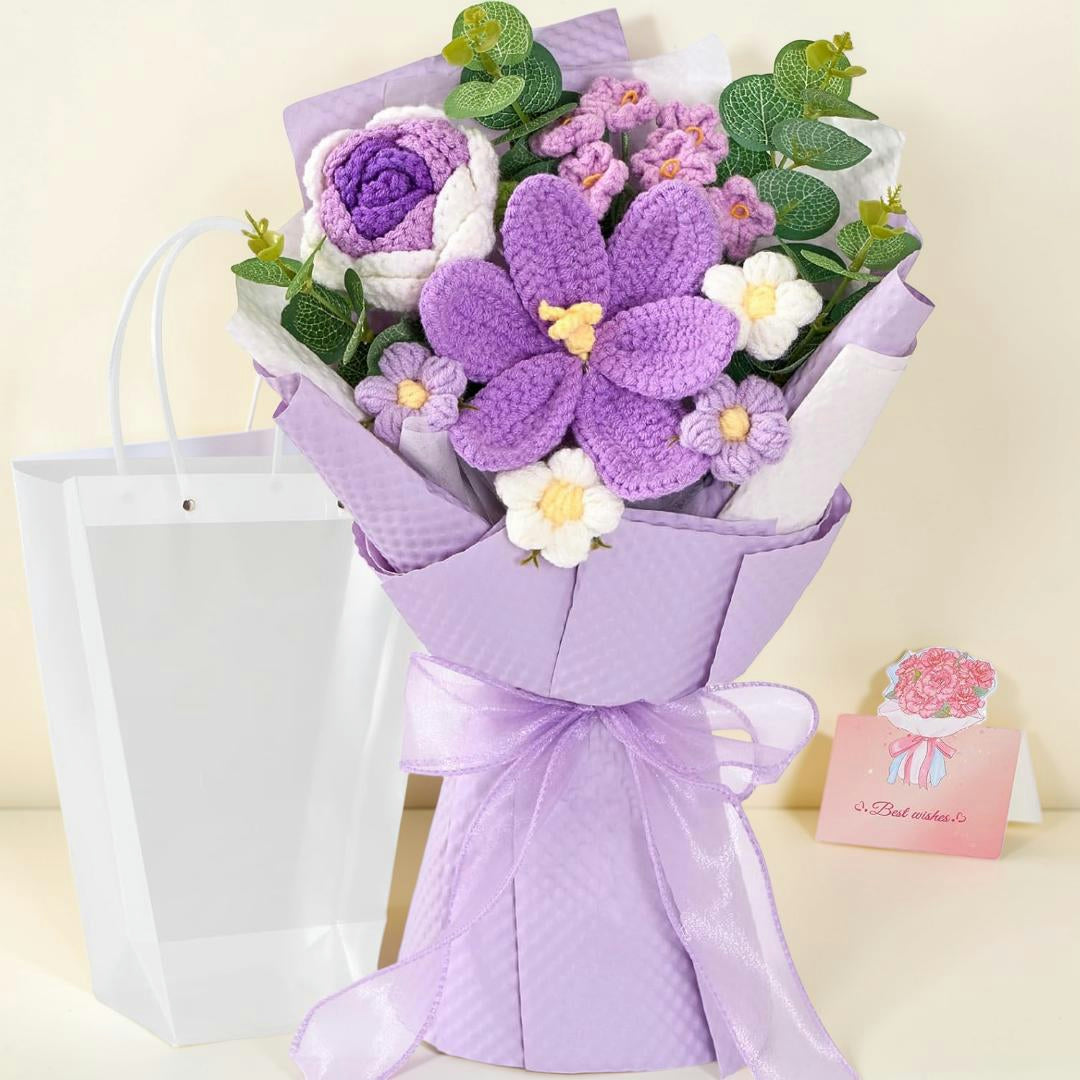 Regalo Festa della Mamma Bouquet di Fiori All'Uncinetto Fatto a Mano