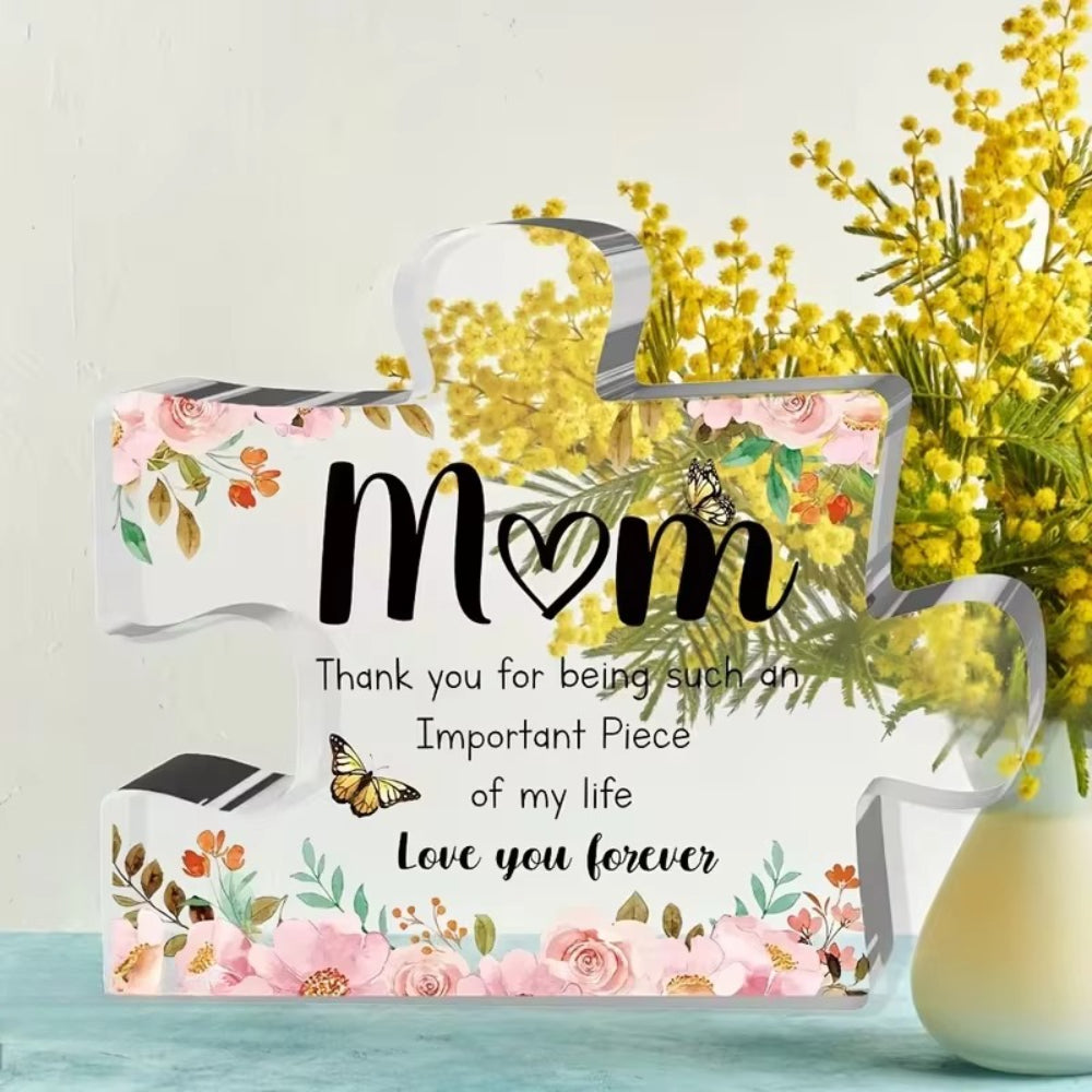 Moederdag Cadeau Decoratie Plaat Puzzle Tekst Blok Display