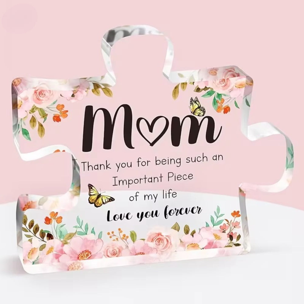 Moederdag Cadeau Decoratie Plaat Puzzle Tekst Blok Display