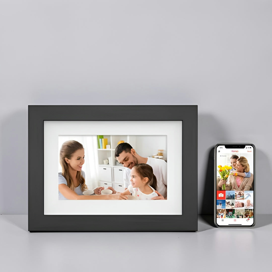 Presente de Dia da Mãe Moldura Digital para Fotos com Wi-Fi e Ecrã de Vídeo
