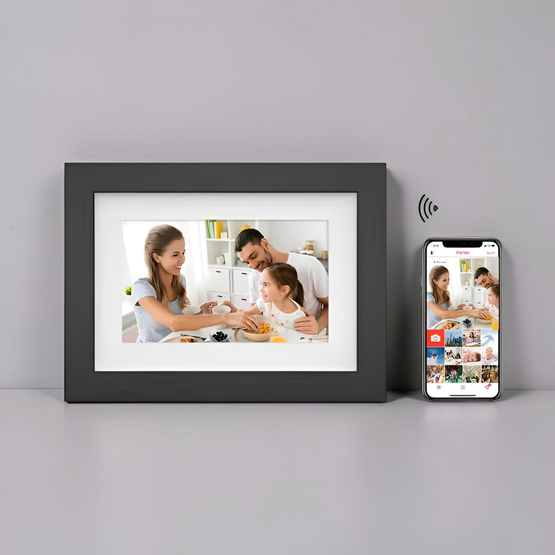 Presente de Dia da Mãe Moldura Digital para Fotos com Wi-Fi e Ecrã de Vídeo