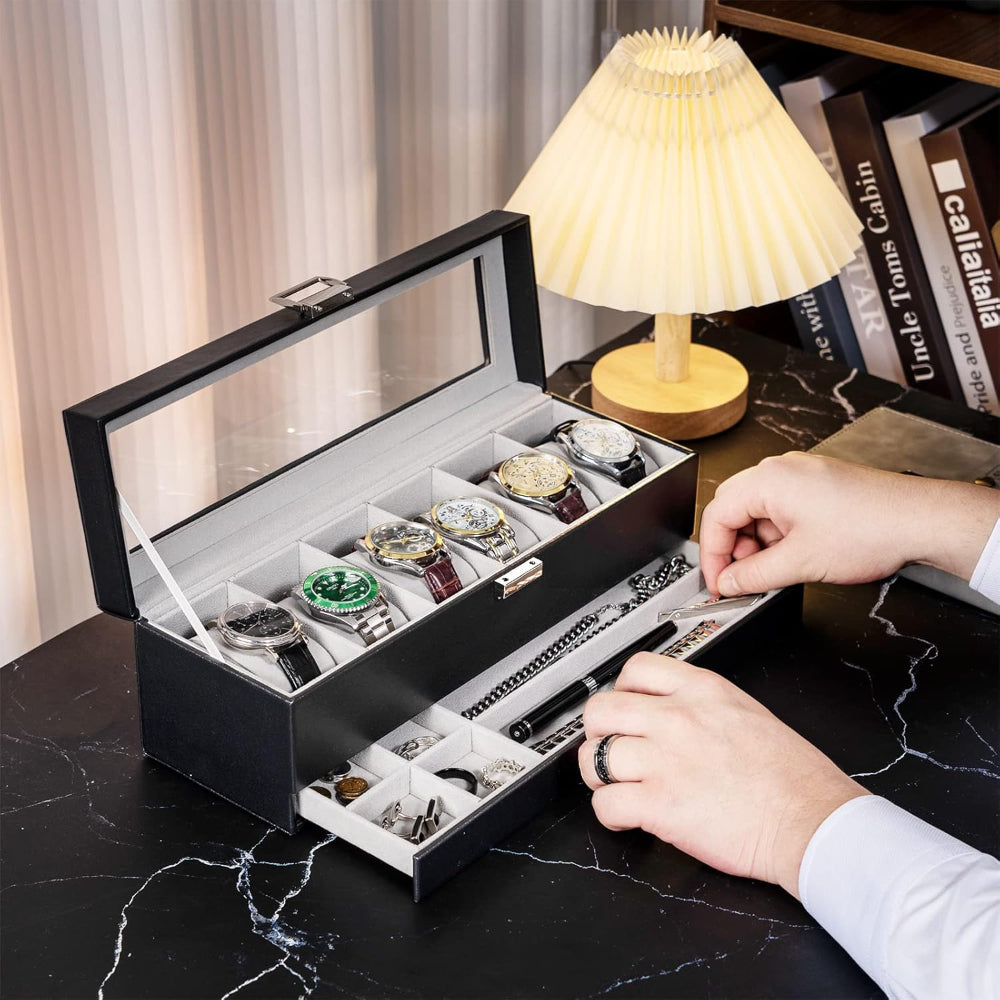 Moederdag Cadeau Horloge Doos Organizer Hout Vakken Lade