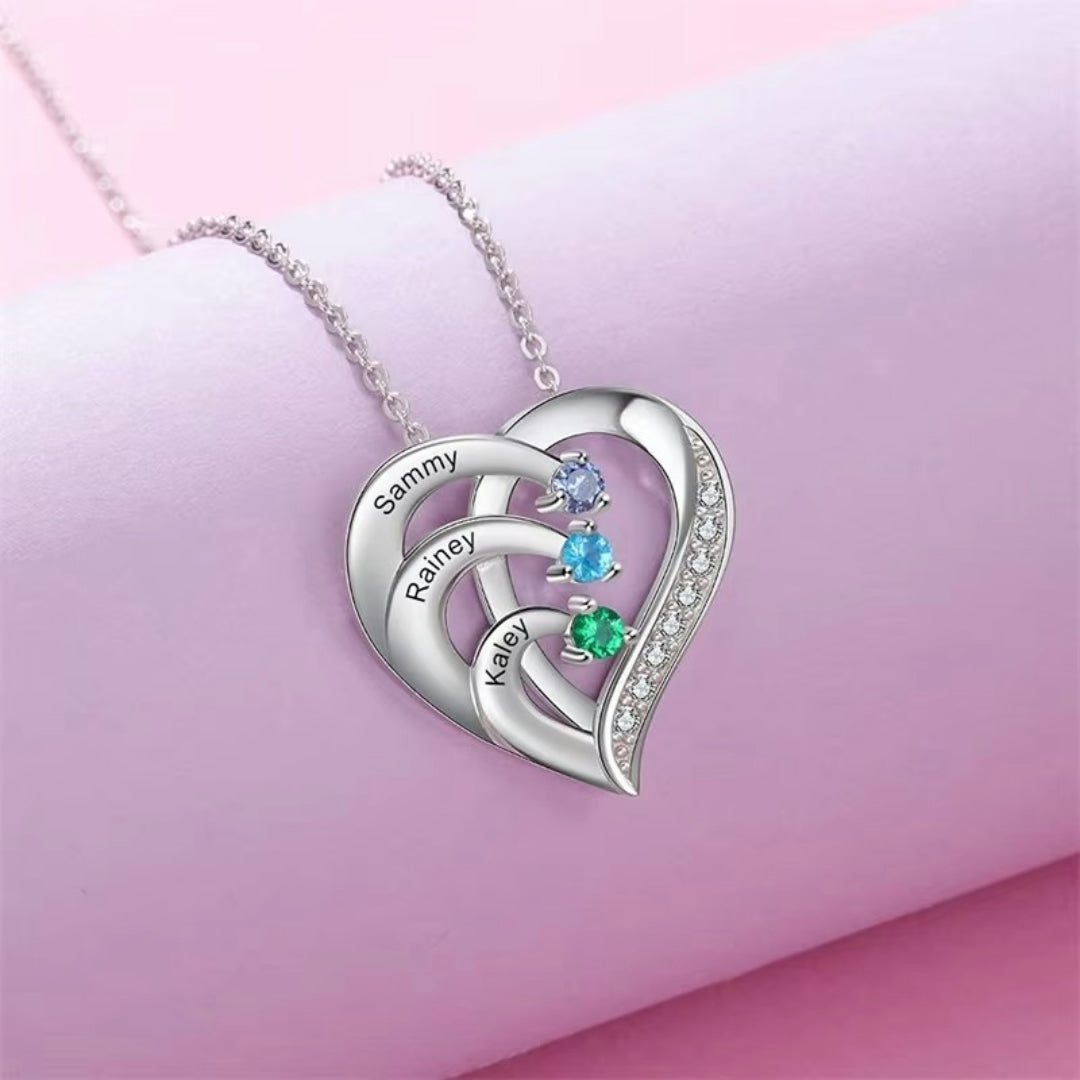 Mother's Day Gift Necklace Women Heart Pendant Name