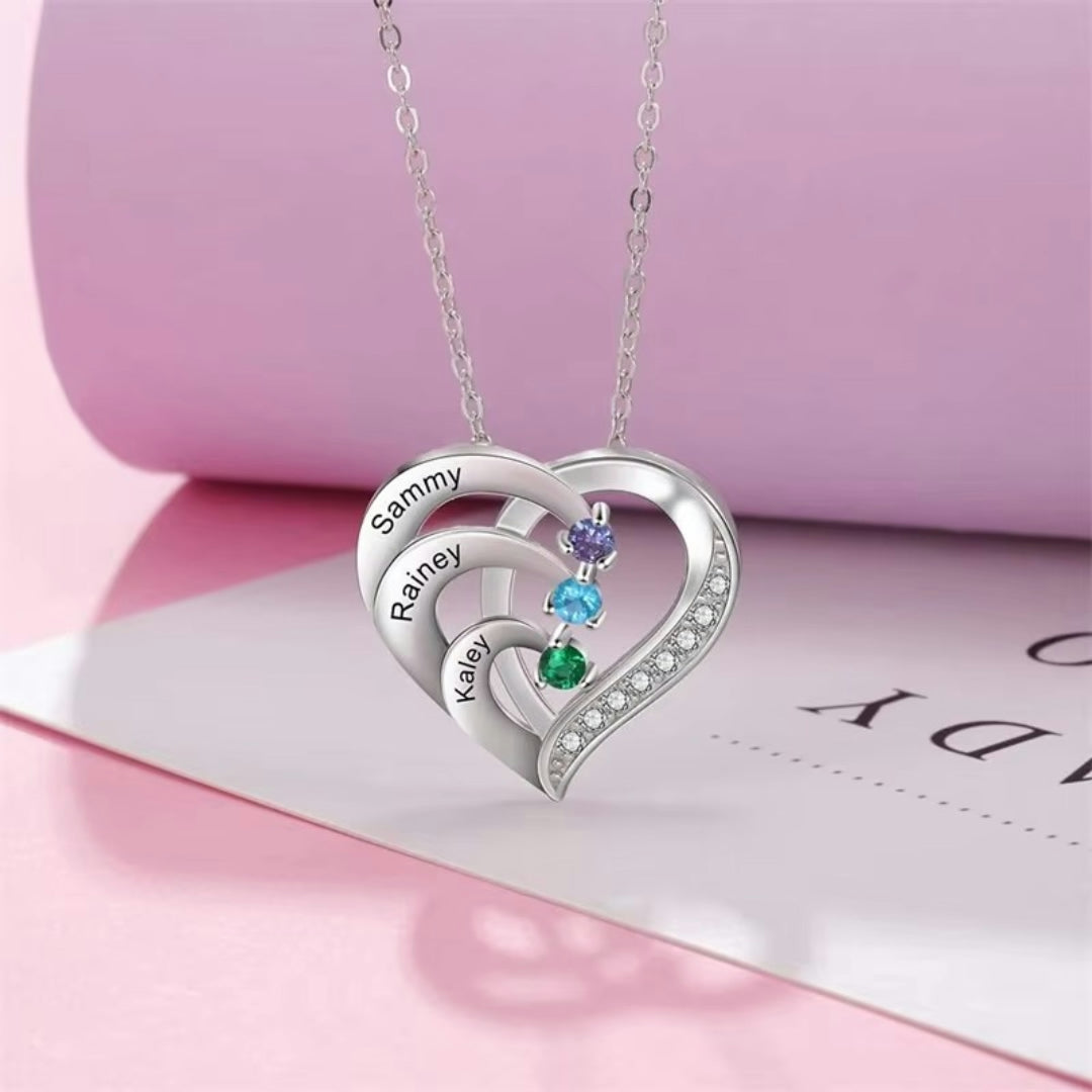 Mother's Day Gift Necklace Women Heart Pendant Name
