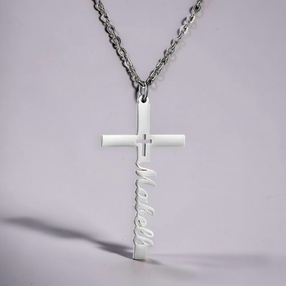 Moederdag Cadeau Ketting Dames Kruis Hanger Naam