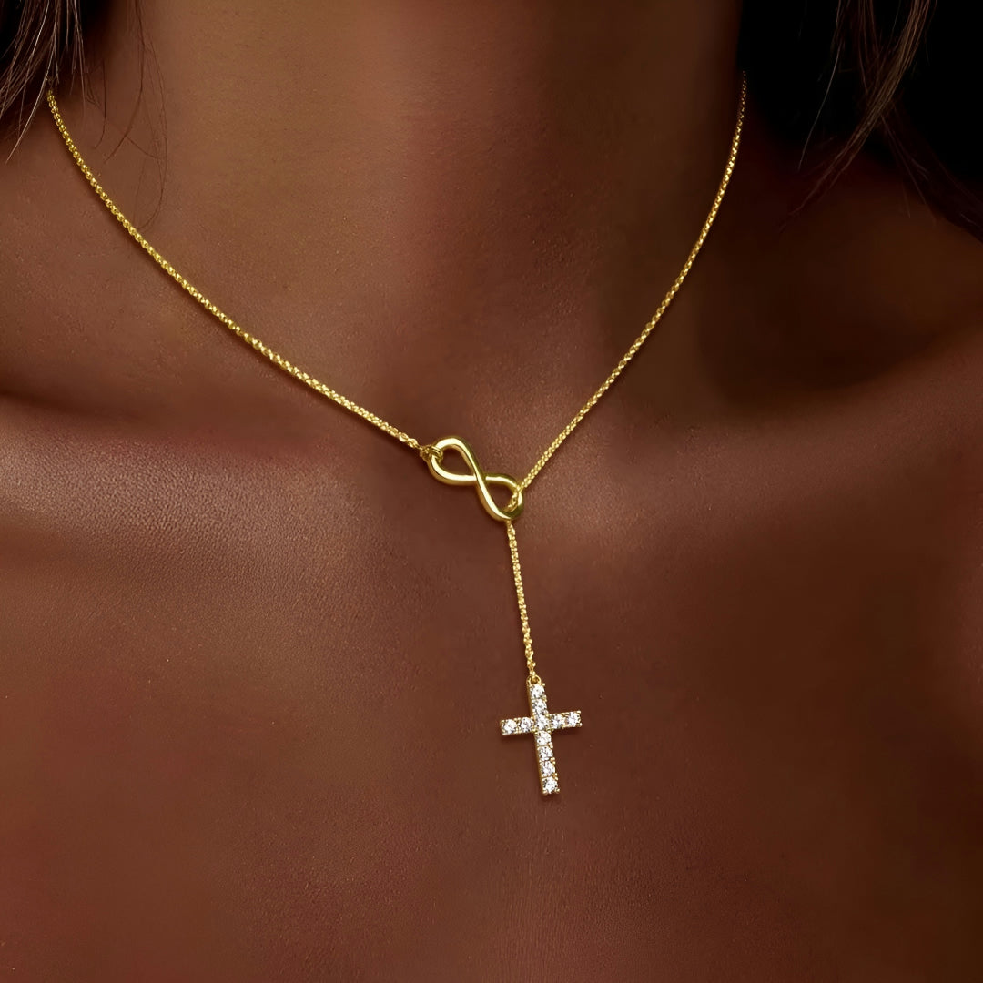 Collana Regalo Festa della Mamma Donna Croce Ciondolo a Y Minimalista