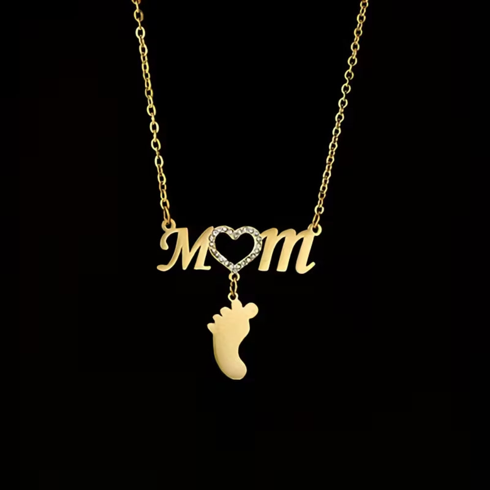 Collana Regalo Festa della Mamma Donna Ciondolo Nome Piedini
