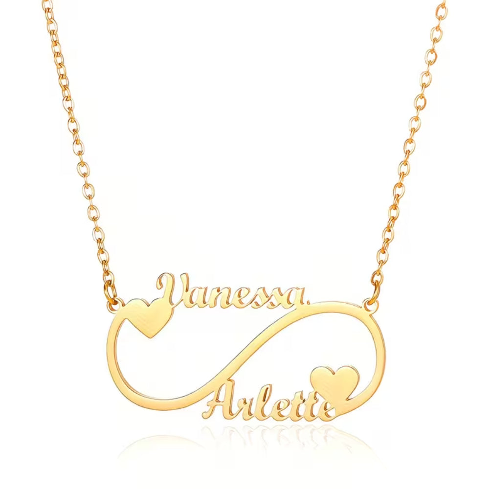 Mother's Day Gift Necklace Women Infinity Heart Name