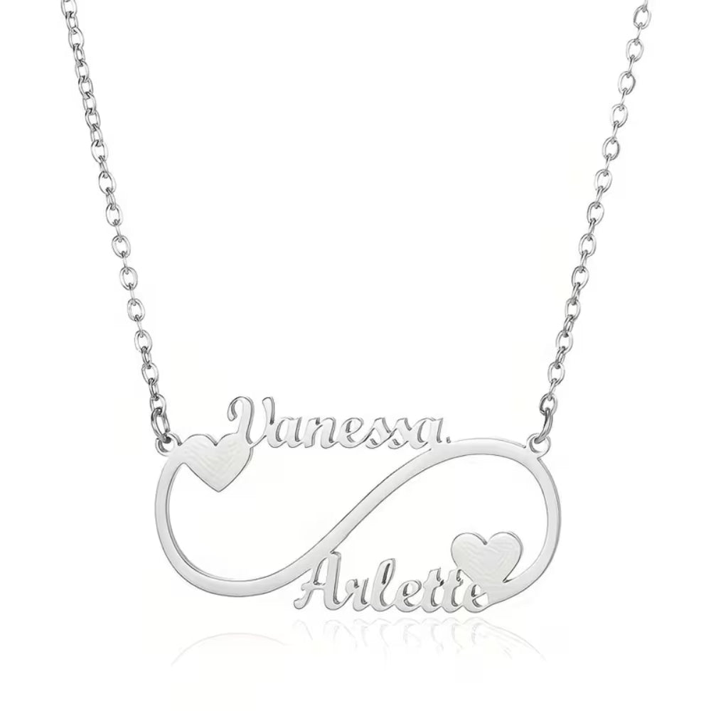 Collar de regalo para el Día de la Madre para mujer con infinito, corazón y nombre
