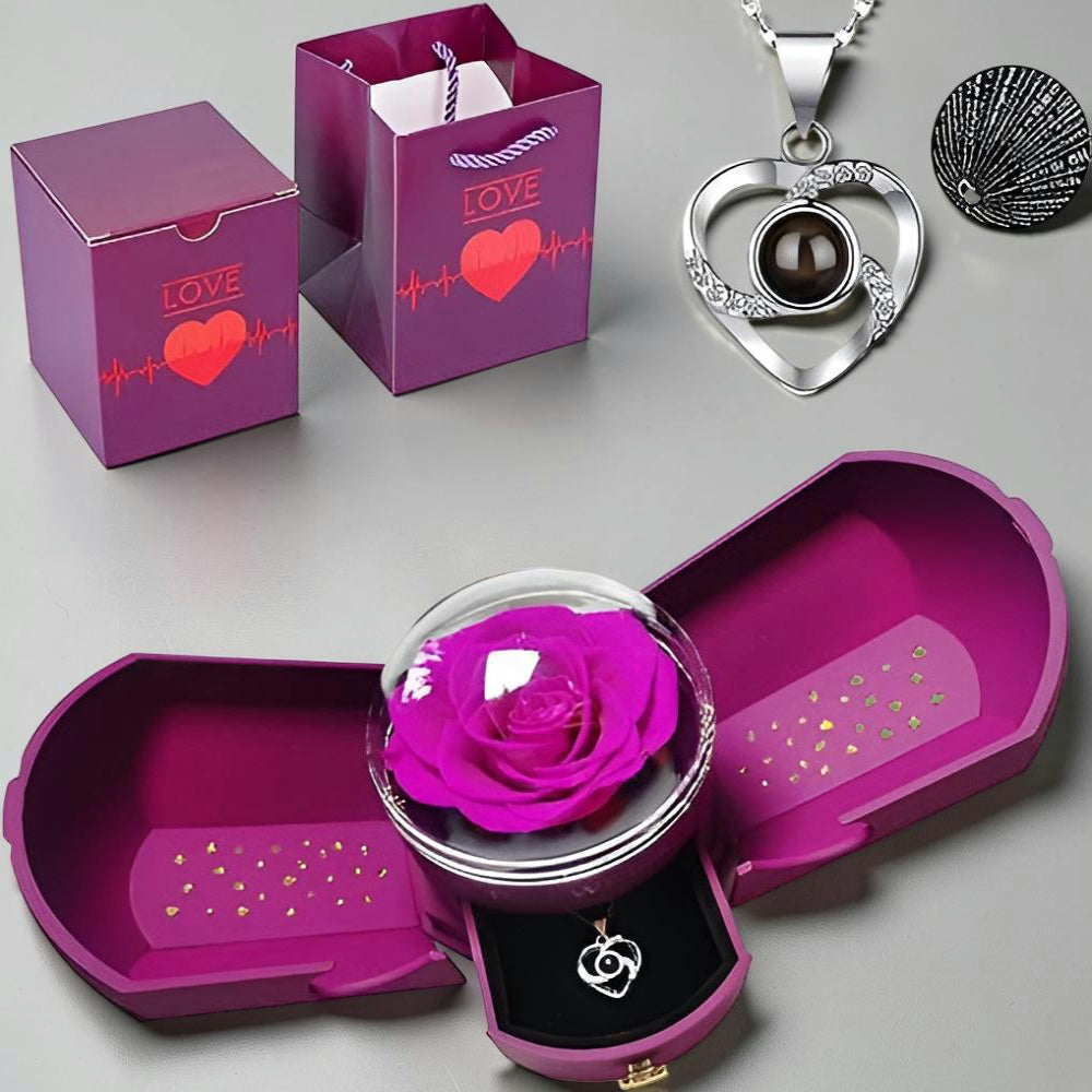 Moederdag Cadeau Ketting Hart Hanger I Love You 100 Talen Geschenkset