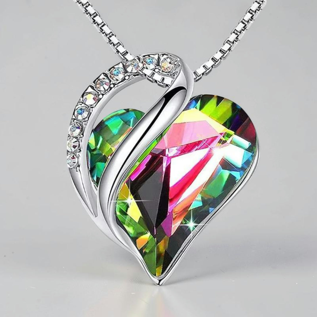 Mother's Day Gift Necklace Heart Pendant Crystal Love Jewelry