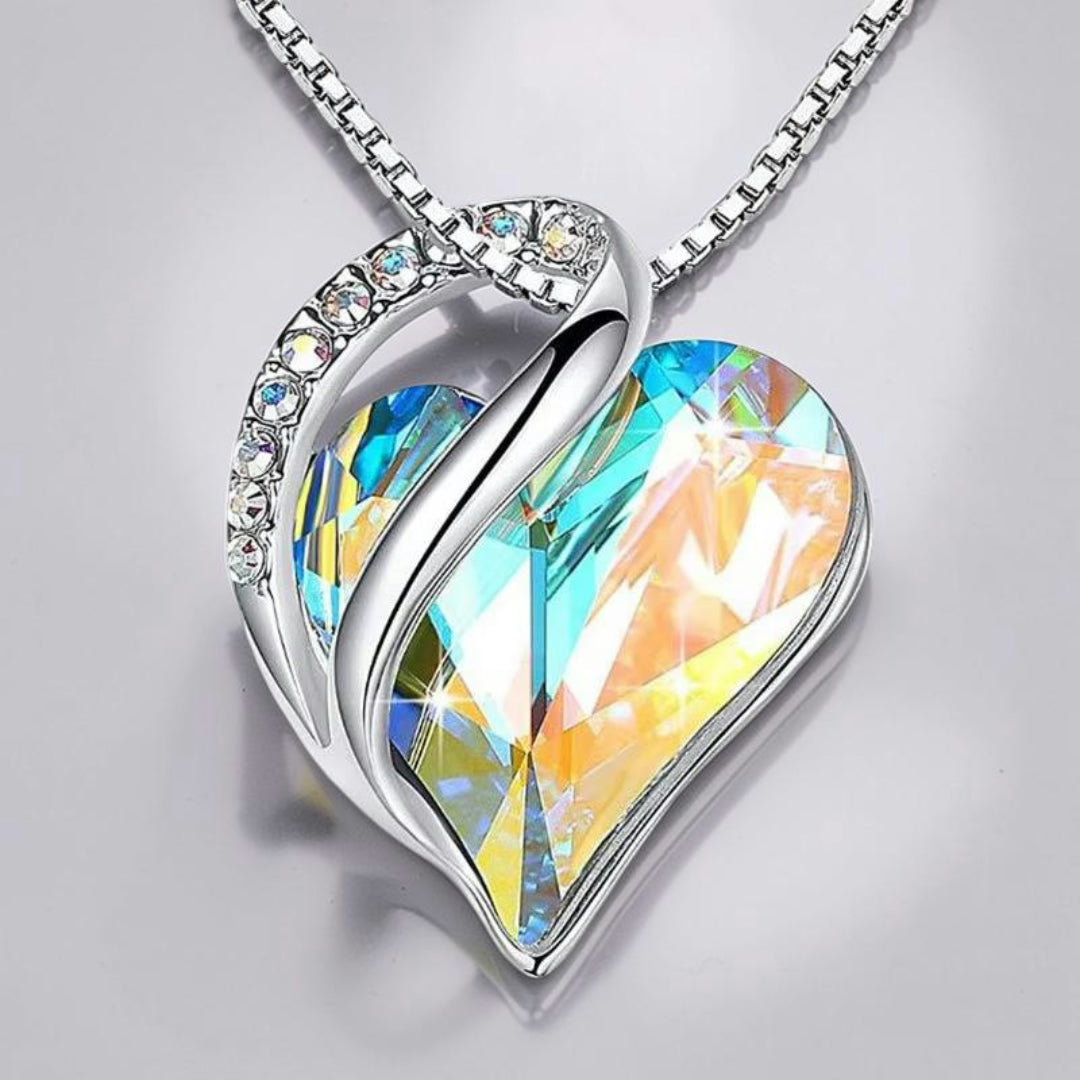 Mother's Day Gift Necklace Heart Pendant Crystal Love Jewelry