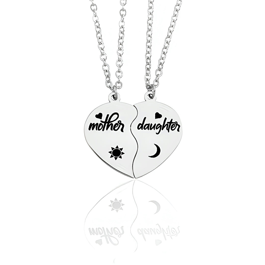 Moederdag Cadeau Ketting Set Moeder Zoon Hart Hanger Sieraad