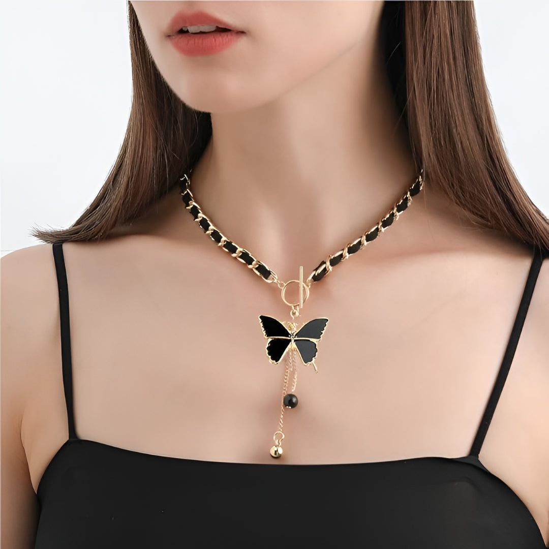 Collana Donna Regalo Festa Mamma Choker Farfalla Pendente