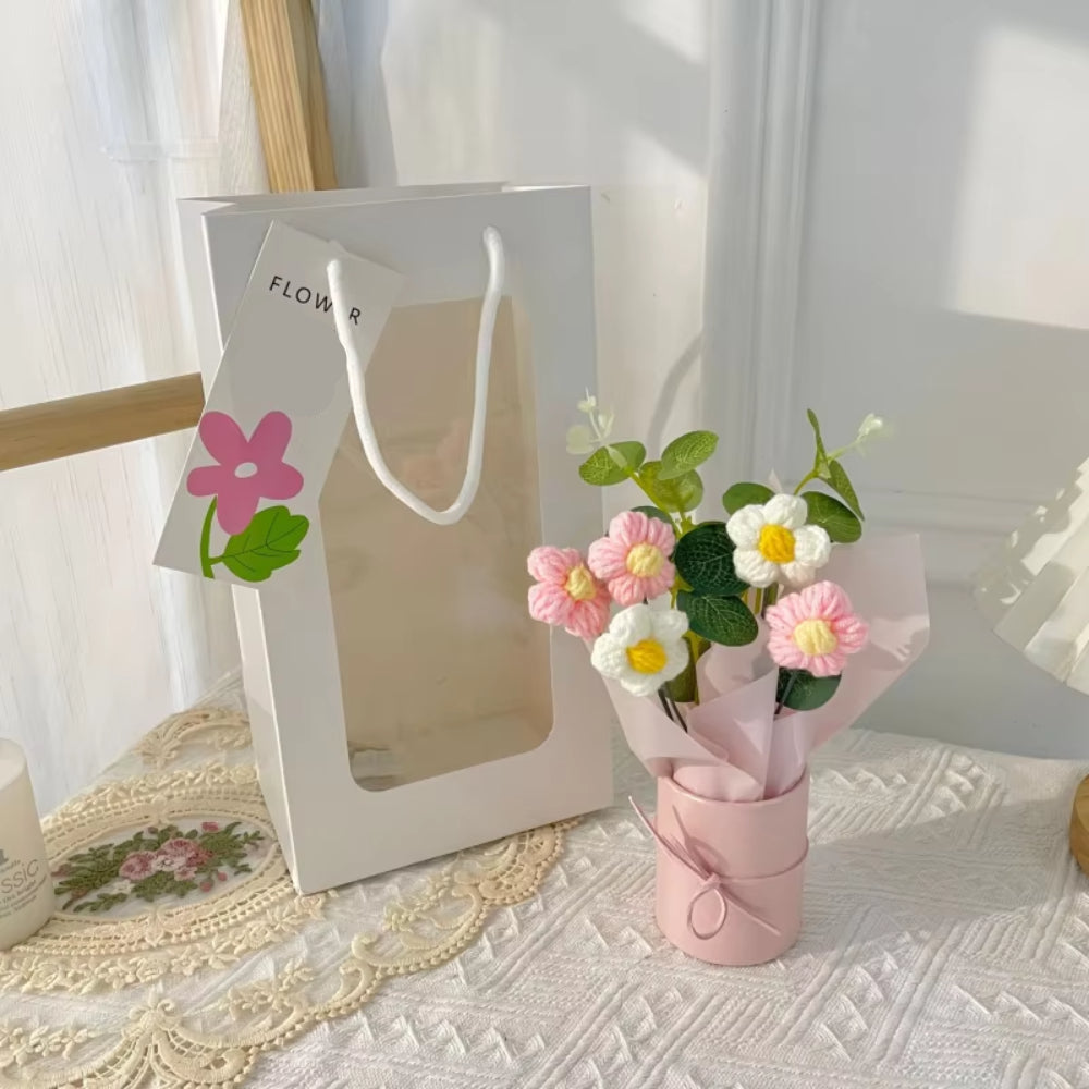 Mother's Day Gift Artificial Flower Bouquet Crocheted Handmade Set