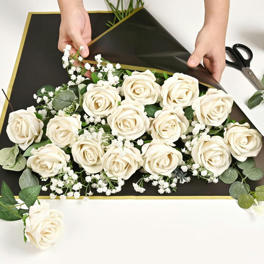 Moederdag Cadeau Kunstrozen Set Rood DIY Boeket - Image 10