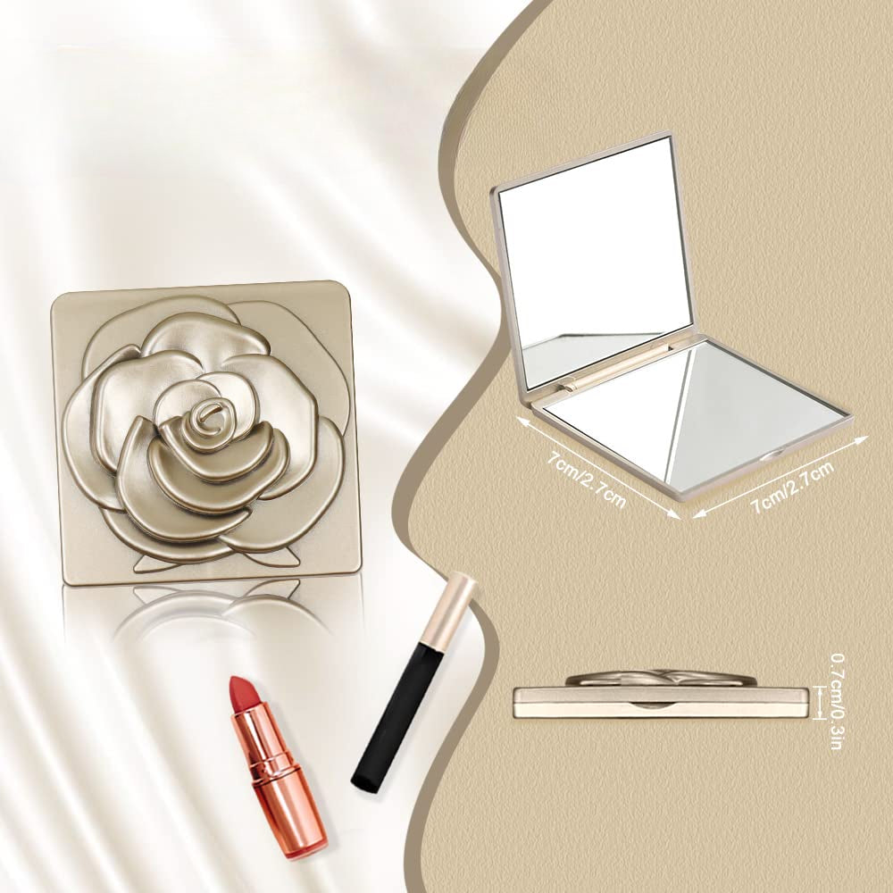 Mother's Day Gift Makeup Mirror Foldable Rose Magnifying