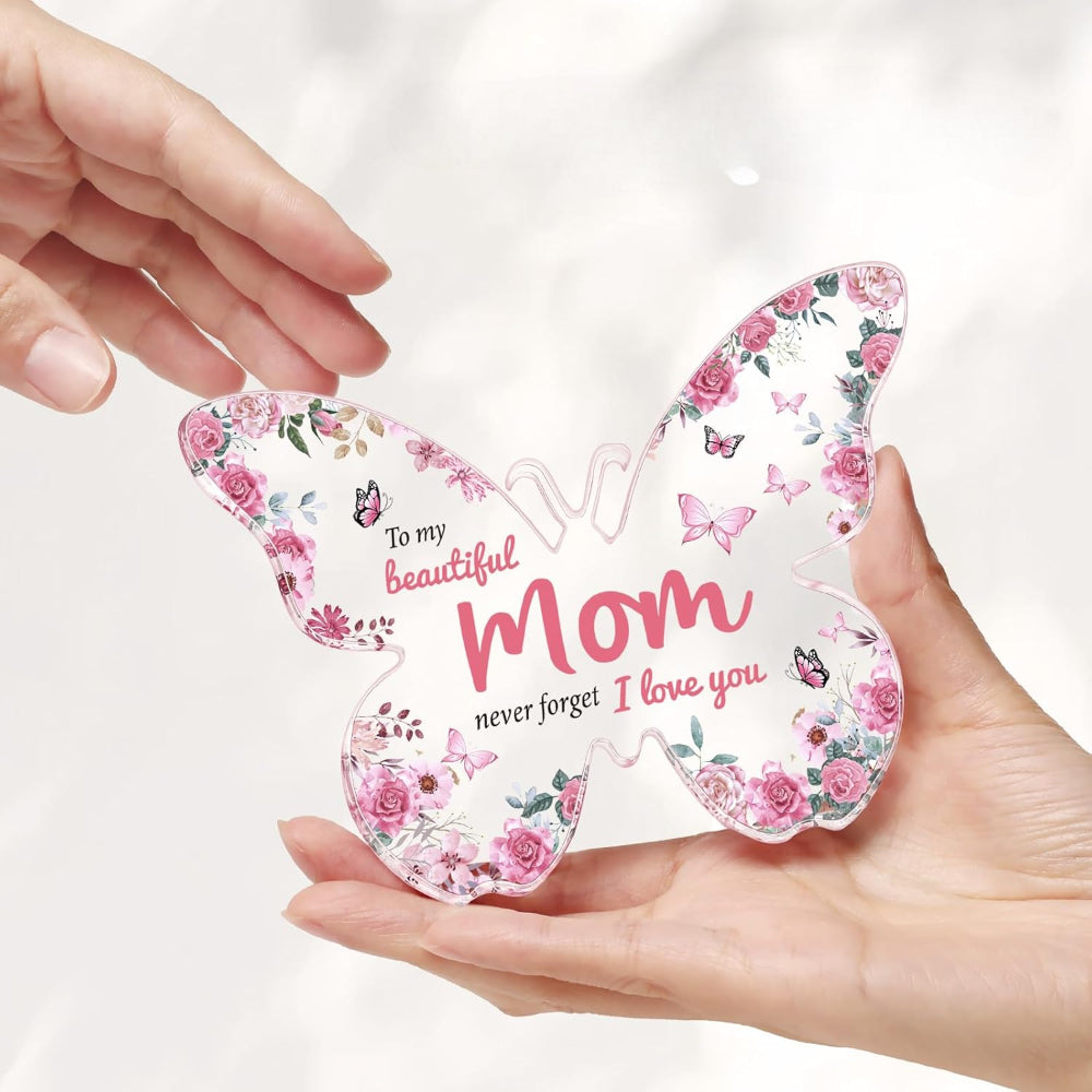 Regalo Festa della Mamma Targa Farfalla Decorazione Testo