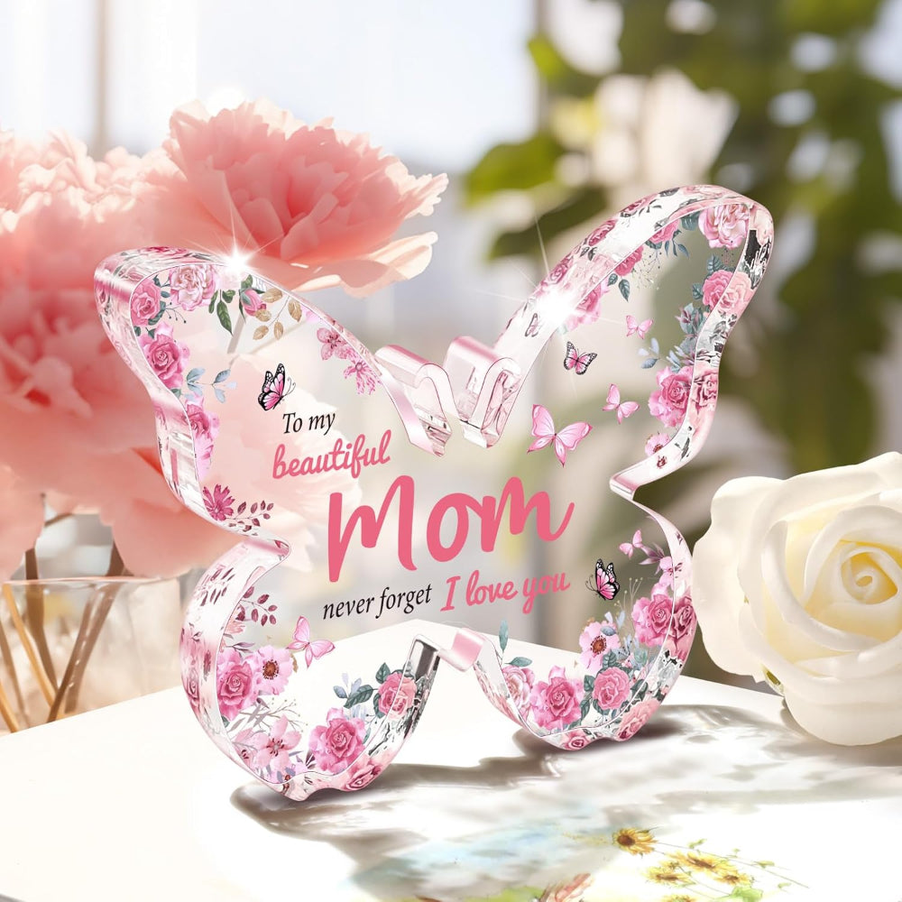 Regalo para el Día de la Madre Placa de Mariposa para Mamá Decoración con Texto