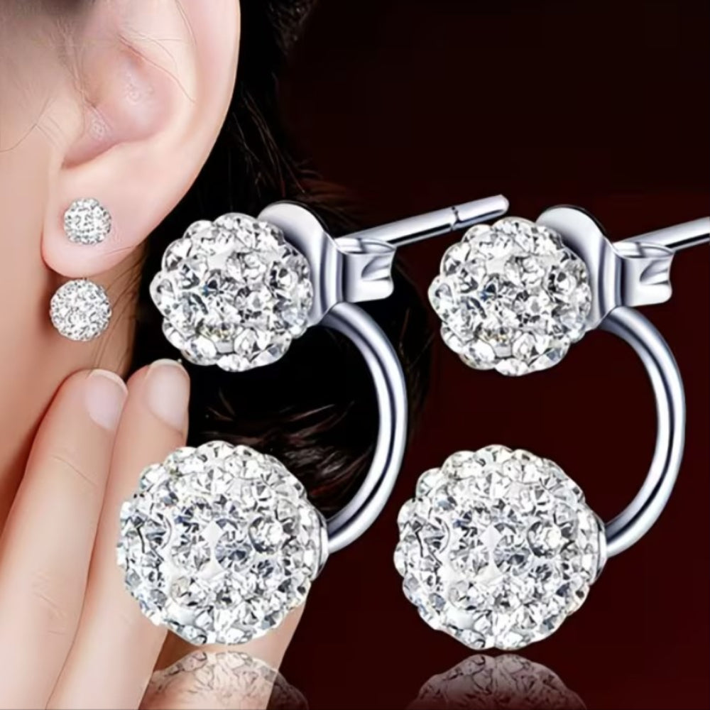 Moederdag Cadeau Oorbellen Dames Dubbele Bol Studs Elegant - Image 2