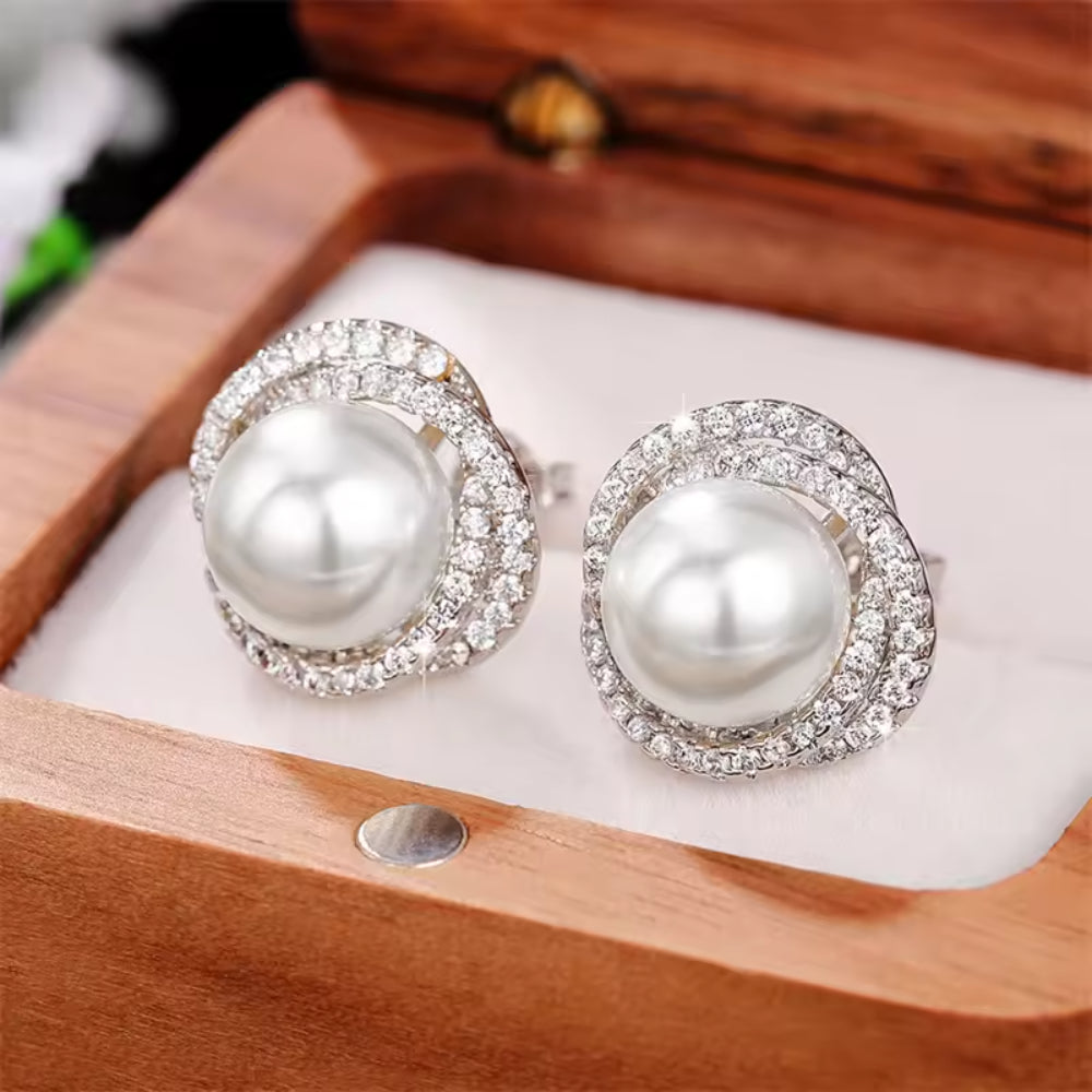 Pendientes de regalo para el Día de la Madre para mujer, perla, estilo clásico y elegante