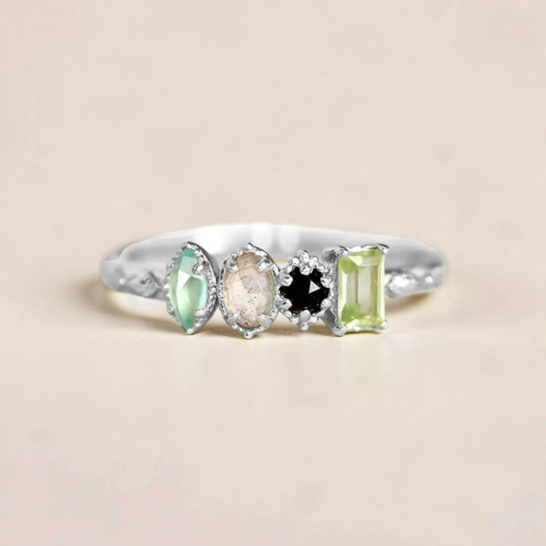 Moederdag Cadeau Ring Dames Geboortesteen Meerdere Stenen Verstelbaar - Image 3