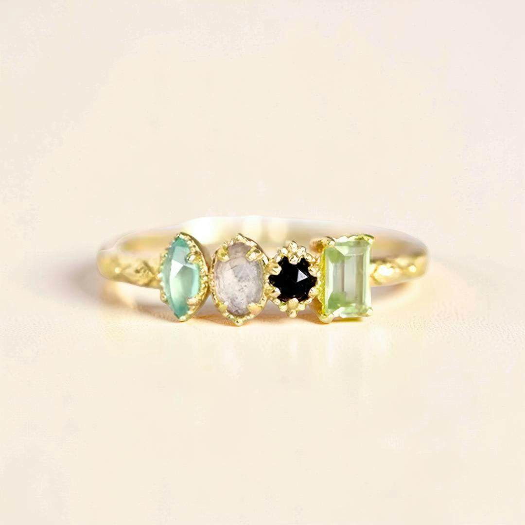 Moederdag Cadeau Ring Dames Geboortesteen Meerdere Stenen Verstelbaar - Image 2