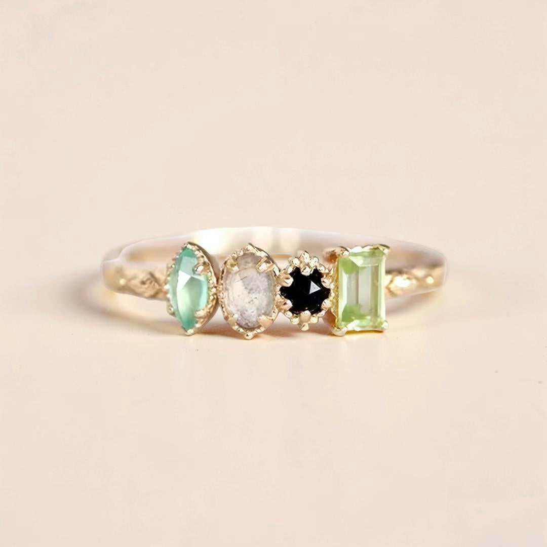 Moederdag Cadeau Ring Dames Geboortesteen Meerdere Stenen Verstelbaar - Image 4