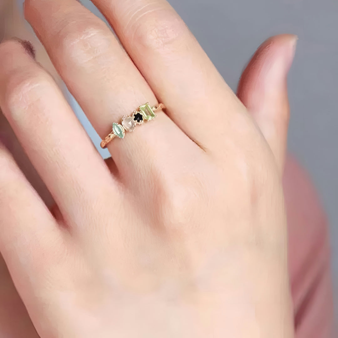 Moederdag Cadeau Ring Dames Geboortesteen Meerdere Stenen Verstelbaar - Image 7