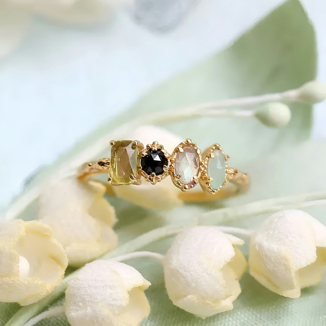 Moederdag Cadeau Ring Dames Geboortesteen Meerdere Stenen Verstelbaar - Image 8