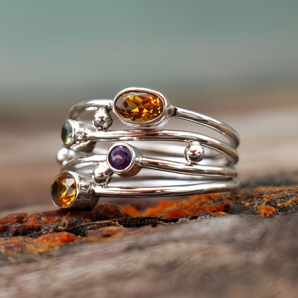 Mother's Day Gift Ring Women Adjustable Boho Stack Ring