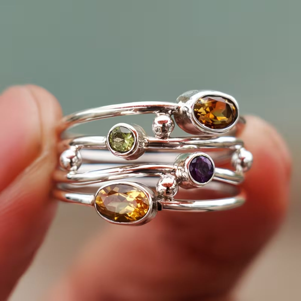 Mother's Day Gift Ring Women Adjustable Boho Stack Ring