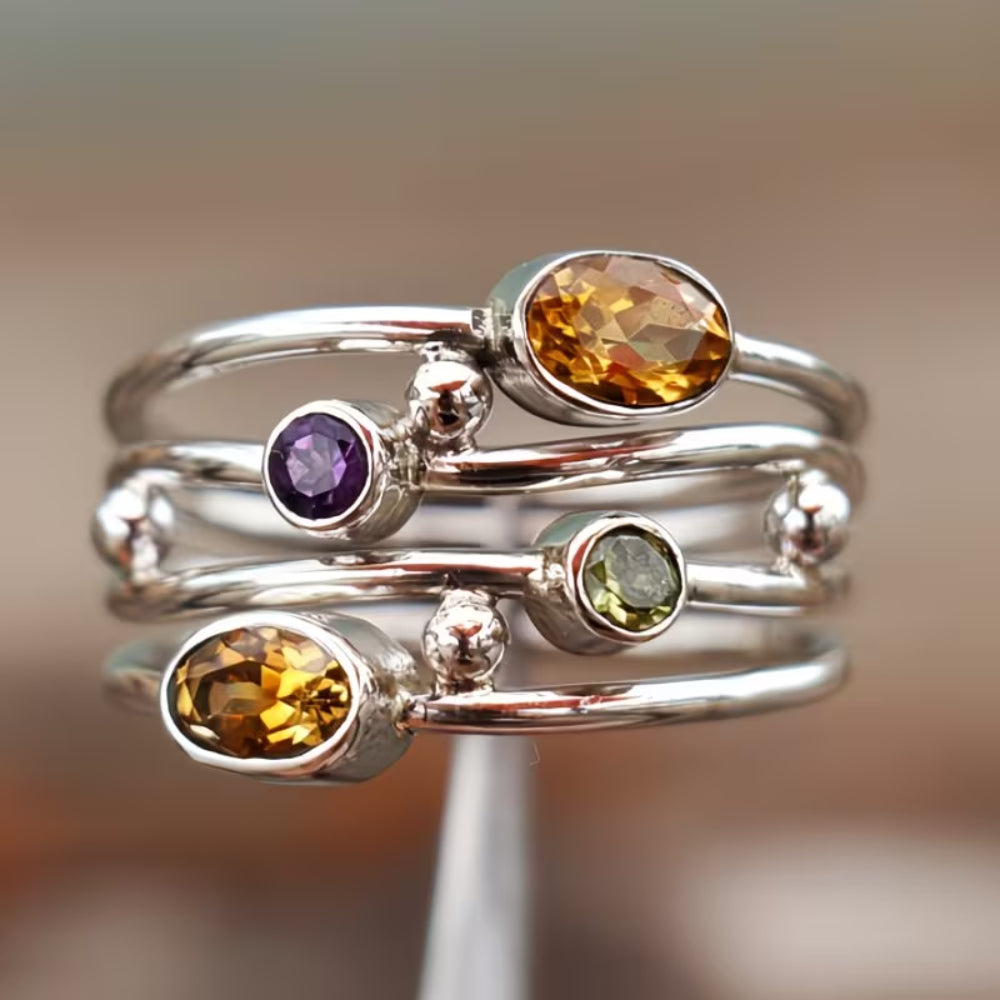 Moederdag Cadeau Ring Dames Verstelbaar Boho Stapelring
