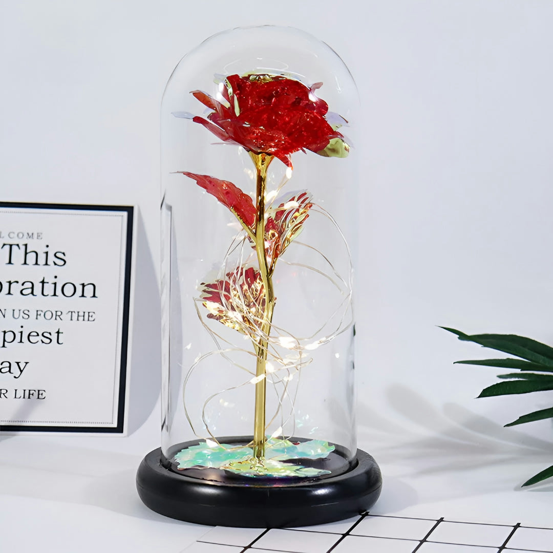 Moederdag Cadeau Roos Lamp LED Glazen Koepel Decoratie
