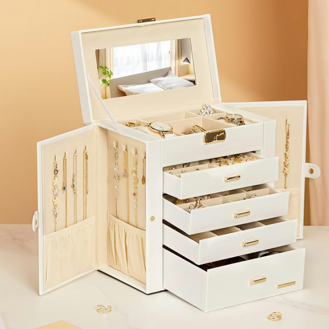 Moederdag Cadeau Sieraden Doos Organizer Lade Spiegel Opbergkast