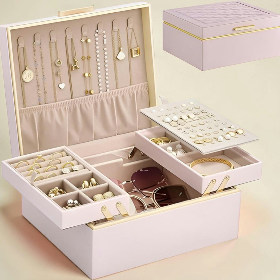 Scatola porta gioielli organizer regalo per la Festa della Mamma con cassetto