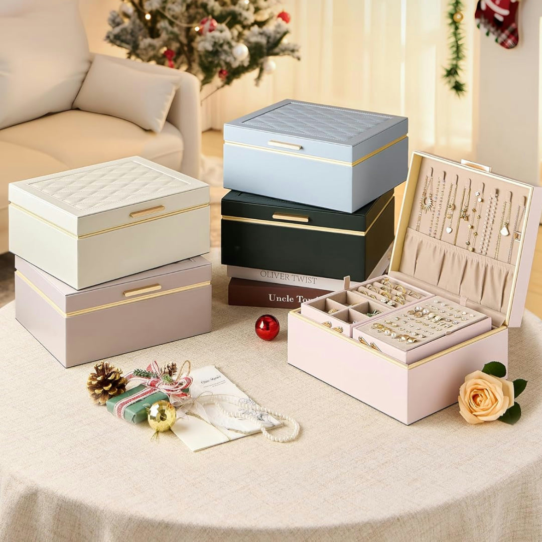 Scatola porta gioielli organizer regalo per la Festa della Mamma con cassetto