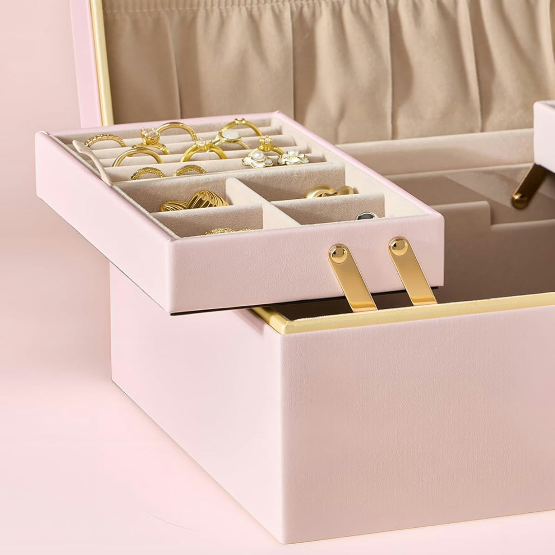 Scatola porta gioielli organizer regalo per la Festa della Mamma con cassetto