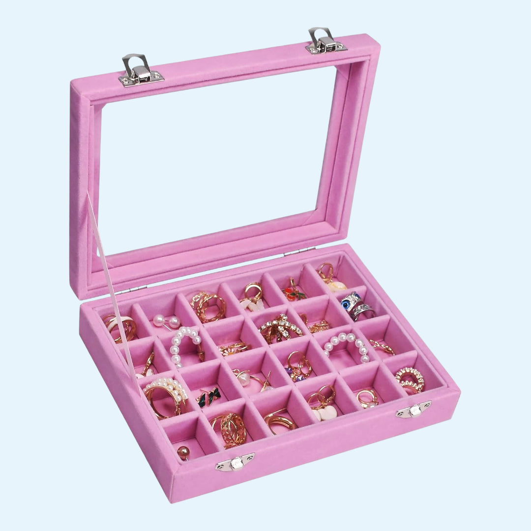 Scatola Portagioie Regalo Festa della Mamma Organizer per Anelli Scatola Espositore in Velluto