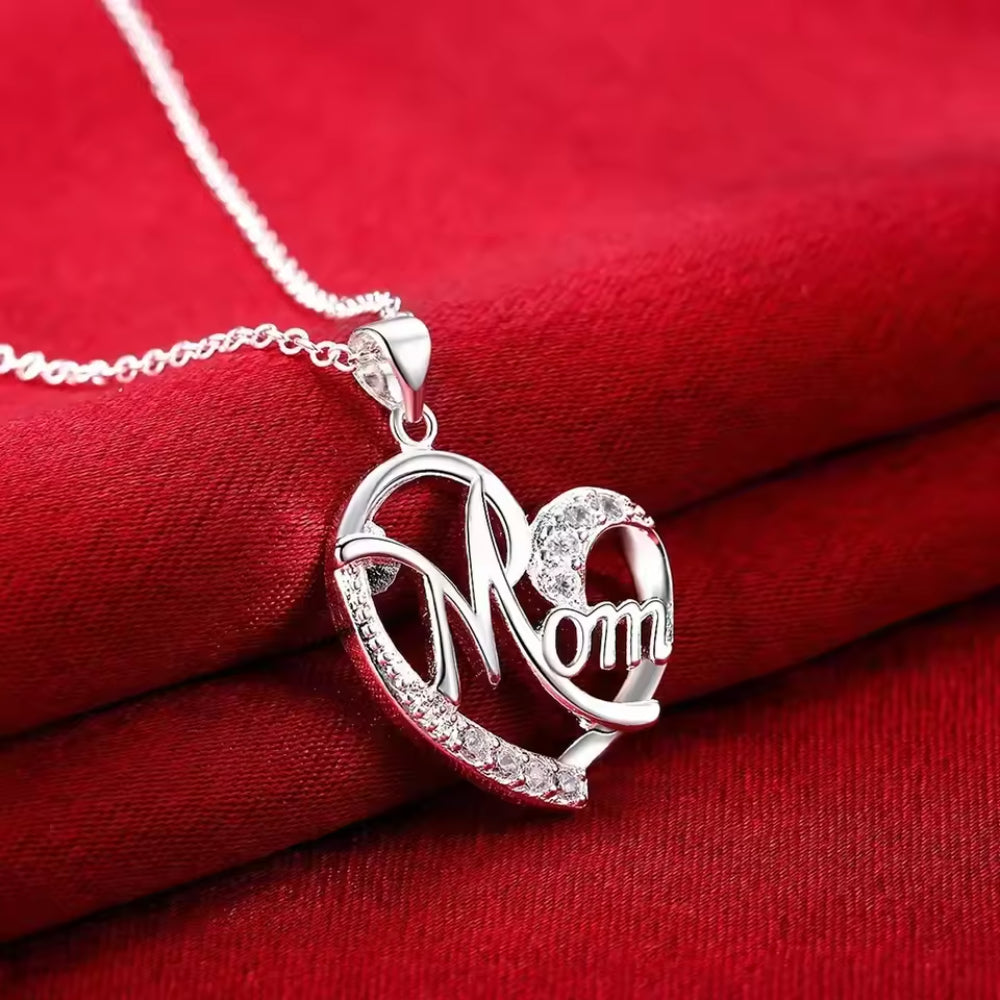 Collana Festa della Mamma Donna Ciondolo a Cuore con Testo Gioiello Regalo