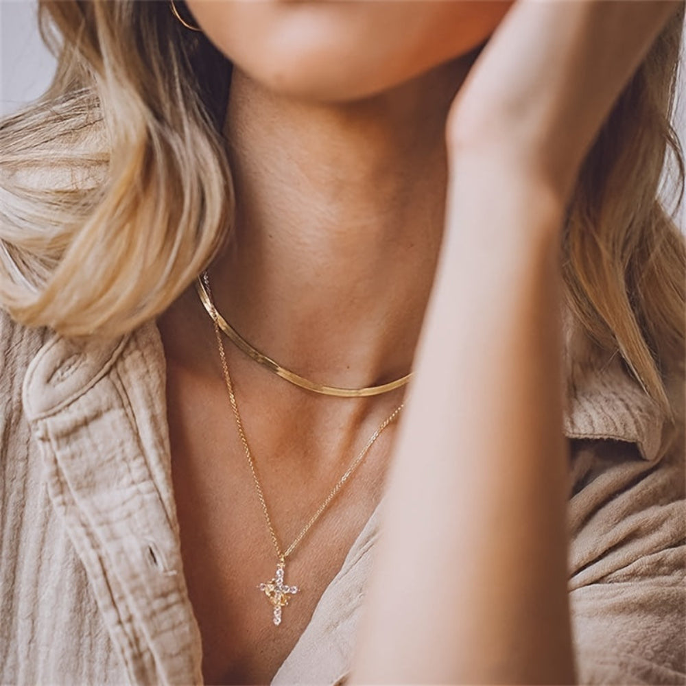 Collana Festa della Mamma Donna Corona Croce Ciondolo Gioiello Minimalista