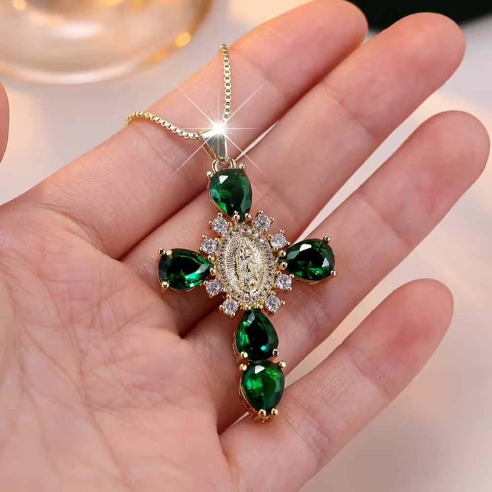 Collana Festa della Mamma Donna Ciondolo Croce Design Strass Gioiello