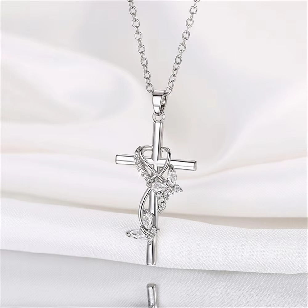Moederdag Ketting Dames Kruis Hanger Strik Design Sieraad