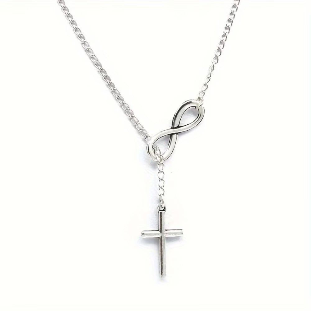 Collana Festa della Mamma Donna Croce Infinito Ciondolo Lariat Gioiello